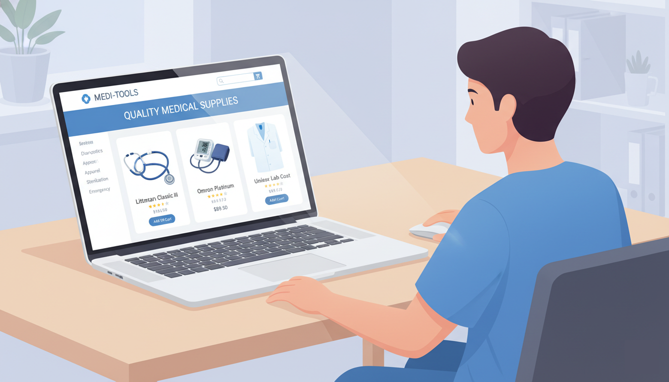 Online store interface for buying medical equipment safely