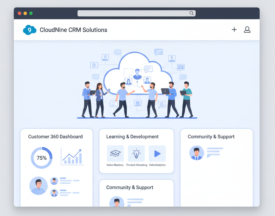 CRM platform LinkedIn Showcase Page example inspired by Salesforce